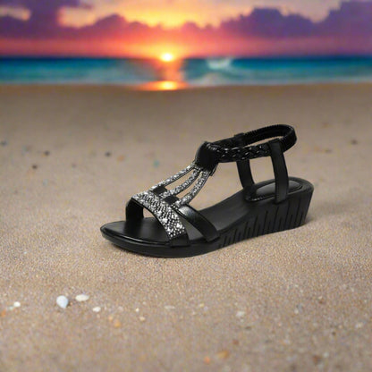 Rhinestone Open Toe Orthopedic Sandals - VendoraGoods